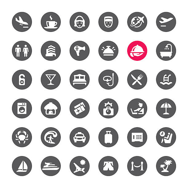 People Traveling vector icons People Traveling related icons.  airport porter stock illustrations
