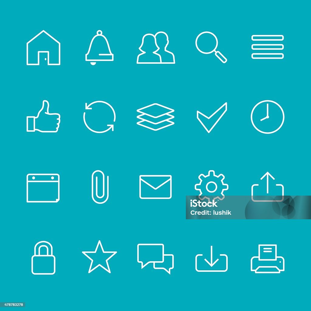 Homepage UI vector stroke icons Homepage interface vector stroke icons kit. Flexibility stock vector