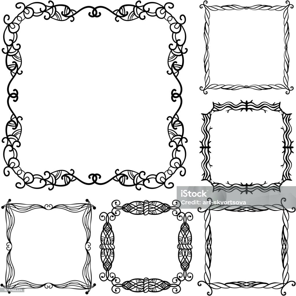 Frame Doards Design Set Of Hand Drawn Doodle Frames For Design Stock Illustration ...