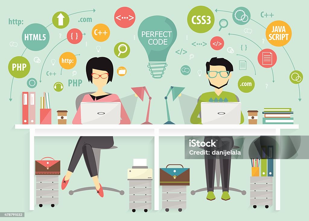 programmers developers process coding teamwork... Programming Concept Process Coding Programmers Teamwork Stock ...