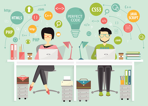 programming concept process coding teamwork desktop... Programming Concept Process Coding Programmers Teamwork Stock ...