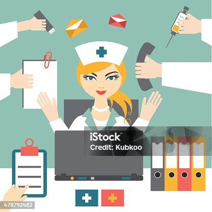 299 Nurse Working Hard Illustrations & Clip Art - iStock | Tired nurse,  Hospital