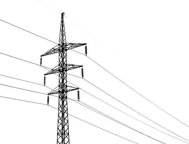 istock High voltage power lines and metal pylon isolated on white 478794147