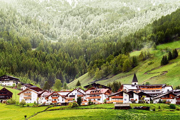 istock Alpine village after snowfall in the Dolomites 478795368