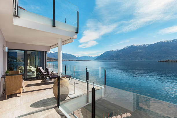 terrace of a building, beautiful landscape