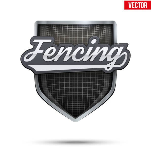 istock Premium symbol of Fencing label 478797882