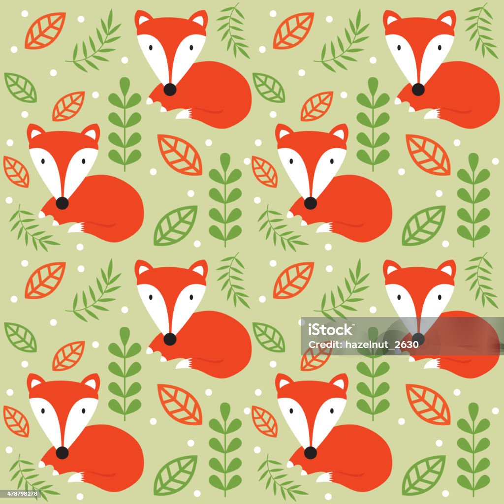 Fox Pattern Stock Illustration - Download Image Now - Cartoon, Fox ...