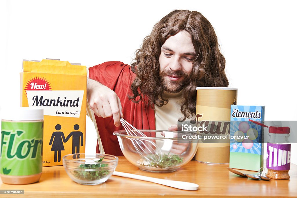 Cozinhar na cozinha com Jesus - Foto de stock de Mercadoria royalty-free