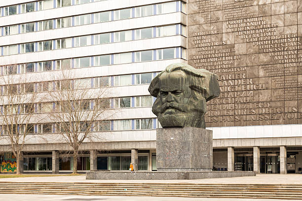 Nischel Karl Marx Monument Chemnitz,Saxony,East Germany marxism stock pictures, royalty-free photos & images