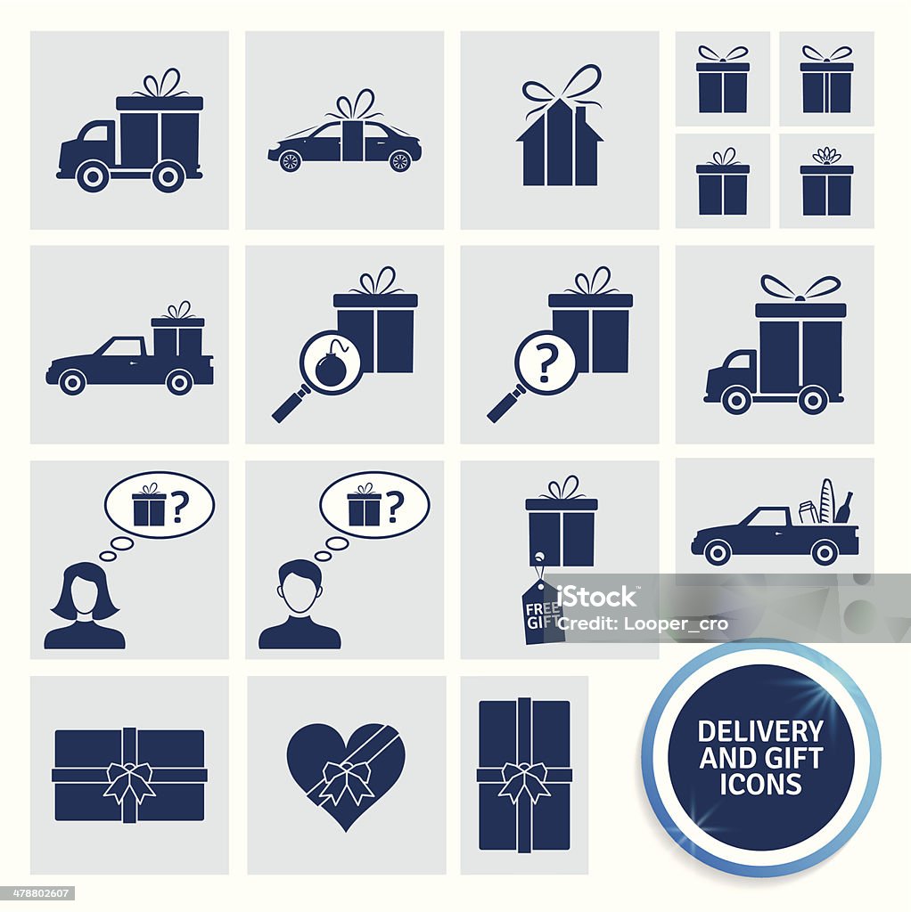 Delivery and gift icons Set of various gift icons. Vector contains transparent objects. Bomb stock vector