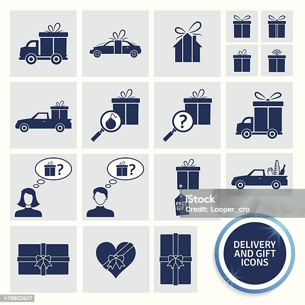 Delivery And Gift Icons Stock Illustration - Download Image Now - Bomb, Buying, Car