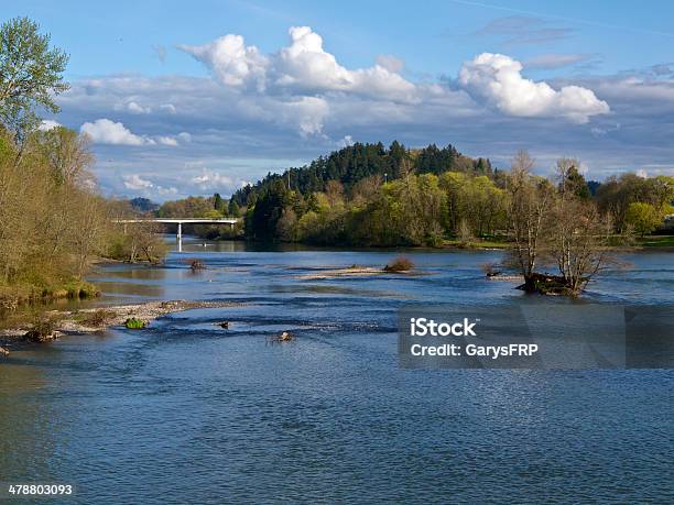 Willamette River Interstate 105 Eugene Oregon Clouds Bridge Stock Photo - Download Image Now