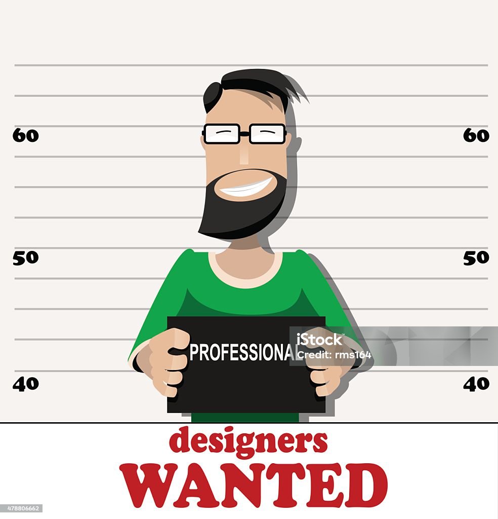 Searching candidates Designer wanted banner. Vector Wanted Poster stock vector