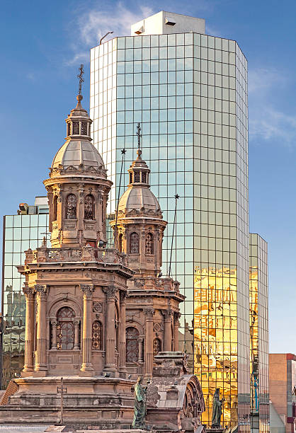 The cathedral in the center of Santiago, Chile, South America
