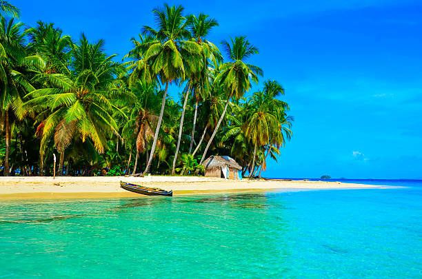 isla paraíso tropical - panama caribbean culture san blas islands caribbean fotografías e imágenes de stock