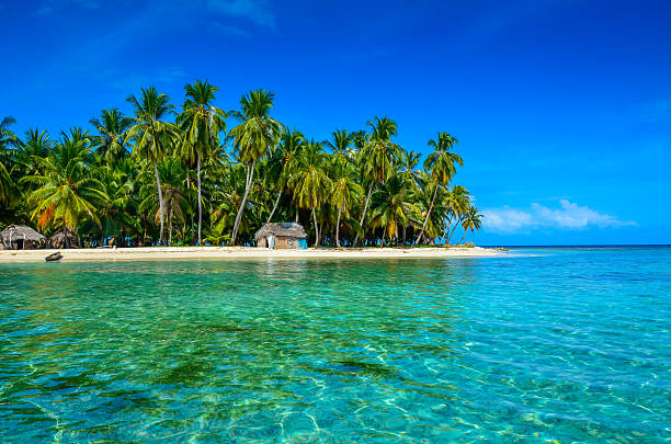 Relaxing on paradise Tropical Island with white beach - Islands in the caribbean see