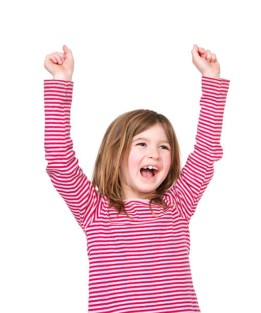 istock Happy young girl laughing with arms raised 478811493