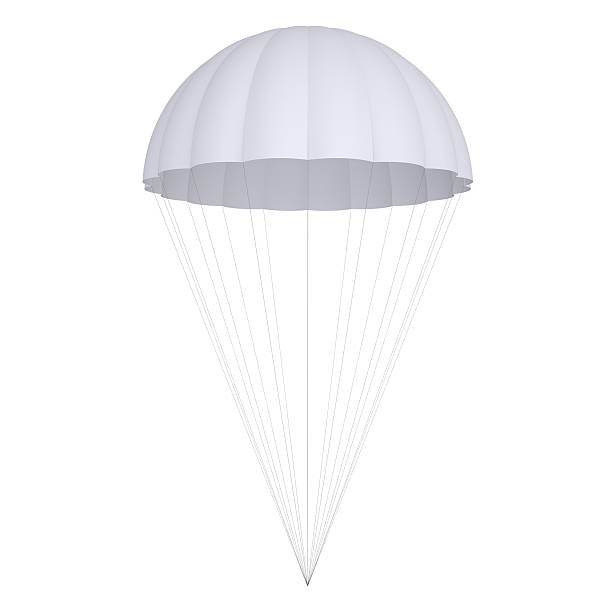 White parachute White parachute. Isolated render on a white background parachuting stock pictures, royalty-free photos & images