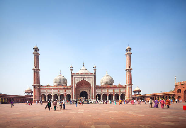 jama masjid mosquée, le vieux delhi, inde - india delhi old delhi mosque photos et images de collection