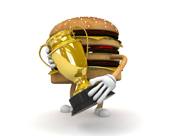 hamburger-schnellgericht - three dimensional hamburger unhealthy eating isolated on white stock-fotos und bilder