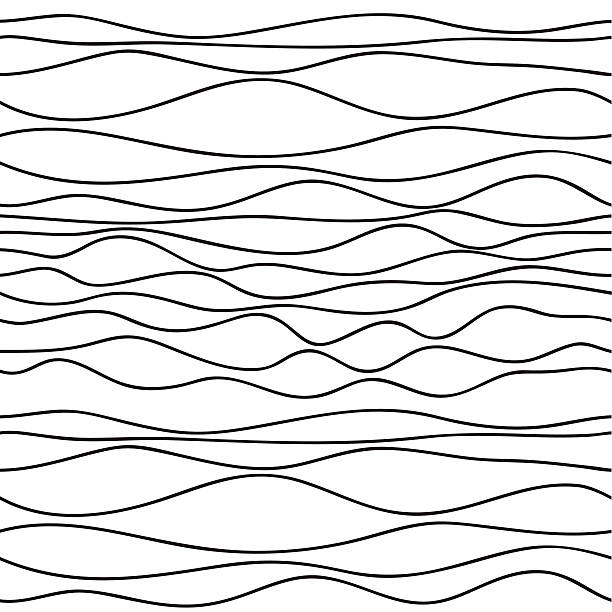 Seamless abstract background of wavy lines. Grey vector pattern on white background.  Horizontal wavy lines. s shape stock illustrations