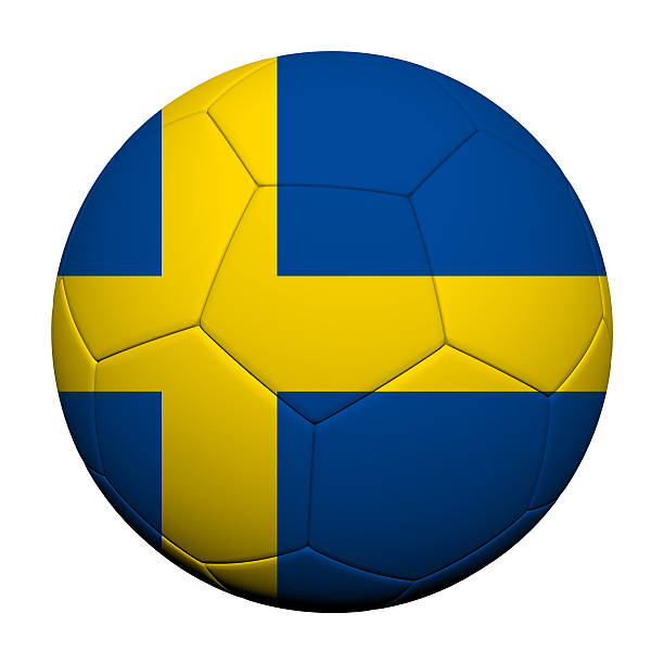 istock Sweden Flag Pattern 3d rendering of a soccer ball 478818815