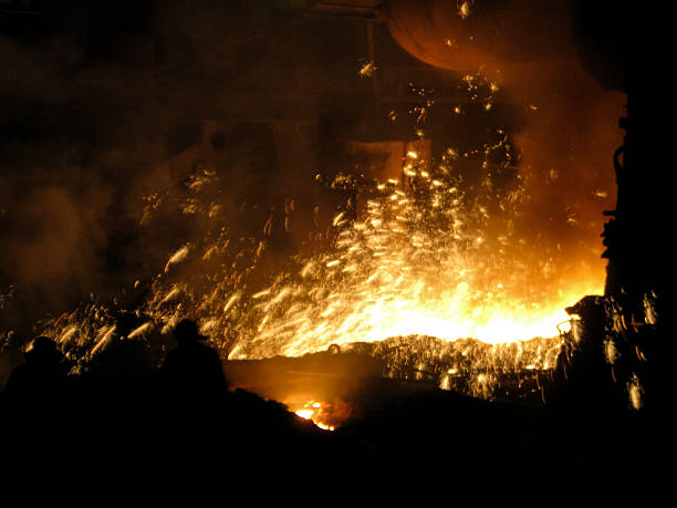 istock Brave men in metal fire sparks 478819600
