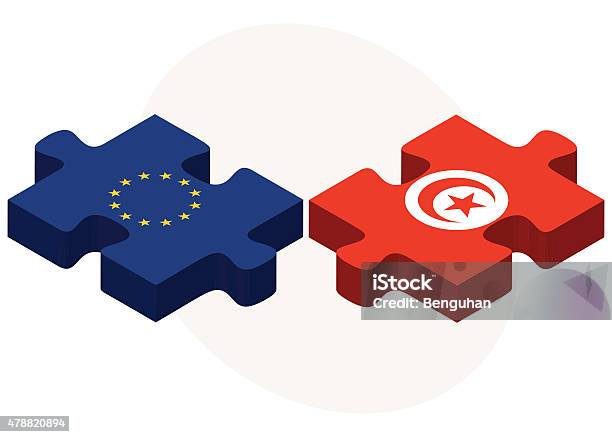 European Union And Tunisia Flags Stock Illustration - Download Image Now - 2015, Business, Cooperation