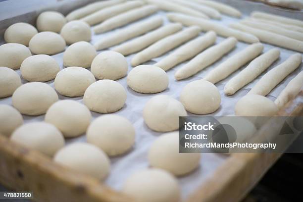 Freshly Made Dough For Rolls And Frenchies Stock Photo - Download Image Now - 2015, Baguette, Baked Pastry Item