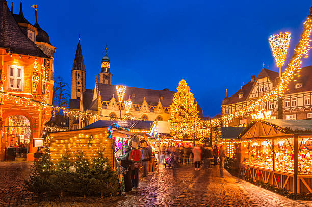 mercado de natal goslar - cultura alemã - fotografias e filmes do acervo