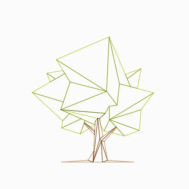 Vector illustration of Conceptual Polygonal Tree. Vector Illustration