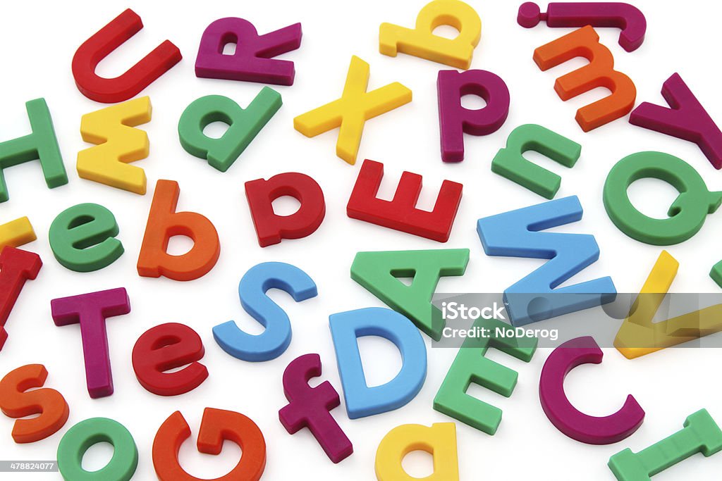 Random colorful letters Arrangement Stock Photo