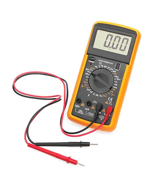 Digital multimeter isolated on white background