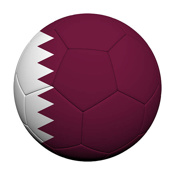 istock Qatar Flag Pattern 3d rendering of a soccer ball 478824941