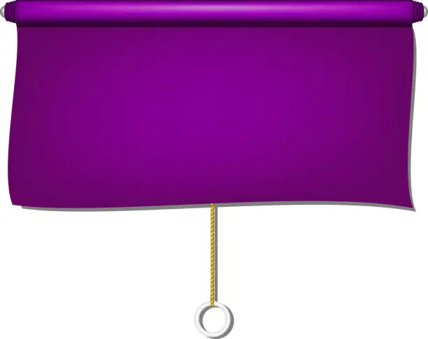 Vector illustration of Vintage window sun blind cloth in purple design