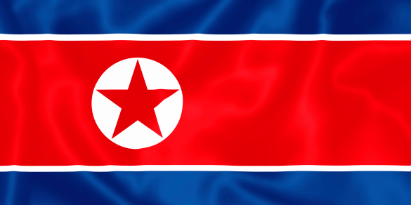 North Korean Flag flying in the wind. Made in photoshop CS5.