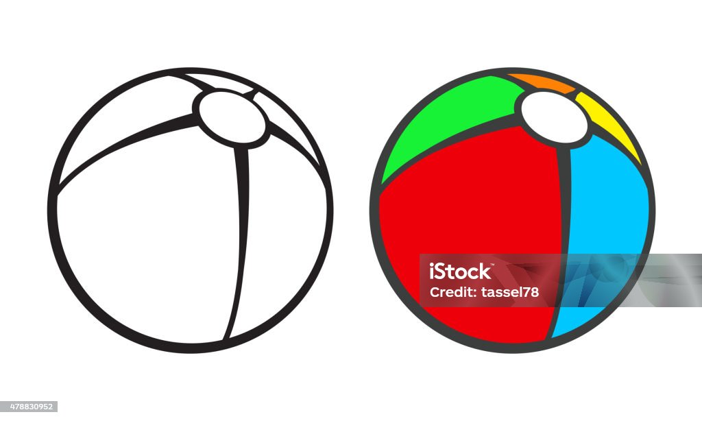 Toy beach ball  for coloring book isolated on white Toy beach ball  for coloring book isolated on white. Vector illustration 2015 stock vector