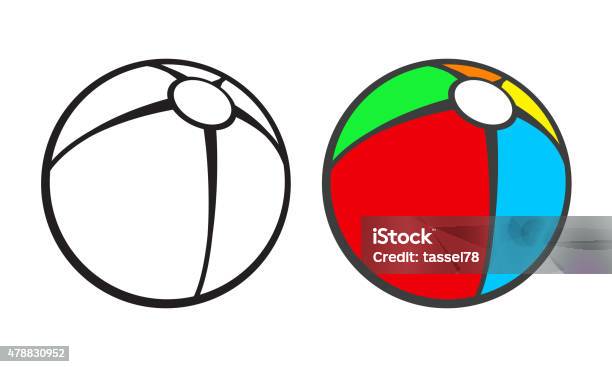 Toy Beach Ball For Coloring Book Isolated On White Stock Illustration - Download Image Now