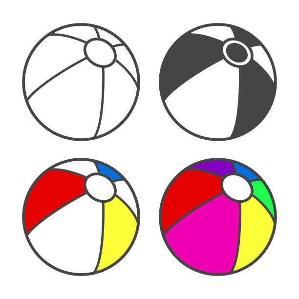 Beach Ball Coloring Pages - Toy Beach Ball For Coloring Book Isolated On White 