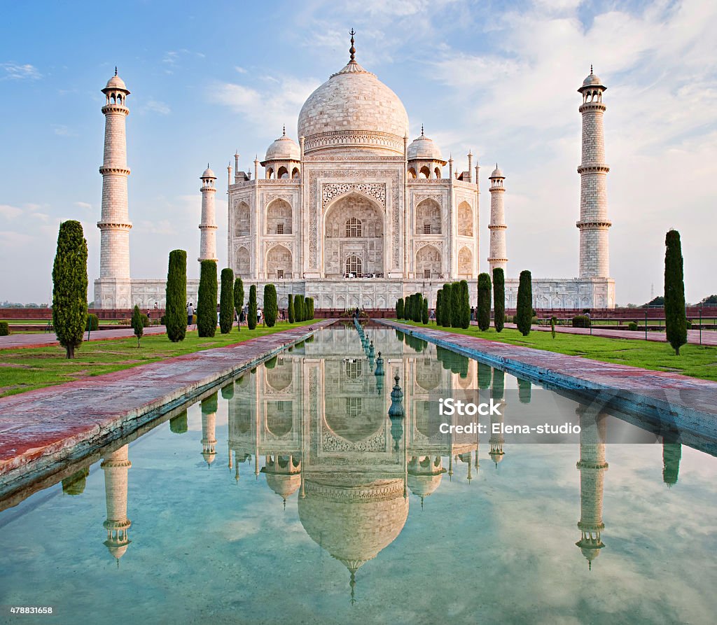 Taj Mahal ao nascer do sol semáforo., Agra, Índia - Foto de stock de Índia royalty-free