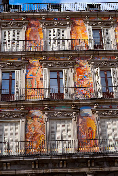 istock Painted Facades on Plaza Mayor in Madrid, Spain 478834025