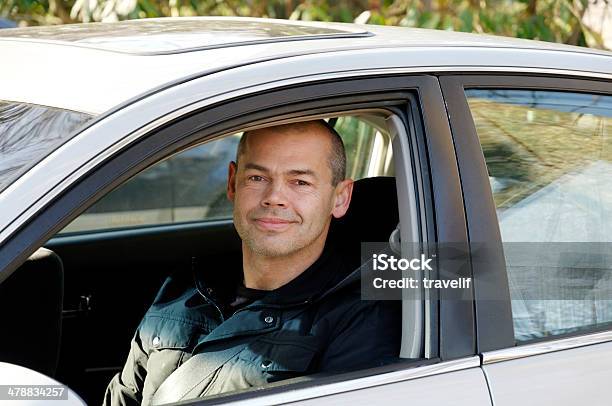 Man In Car Window Ready To Go Stock Photo - Download Image Now - Car, Mature Men, 40-49 Years