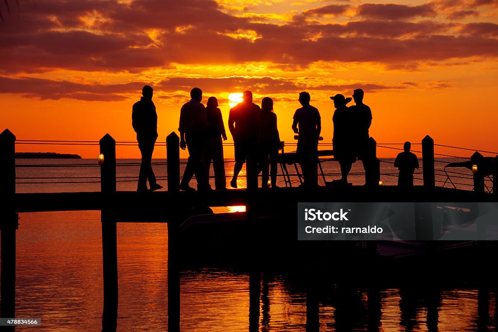 Florida Keys Watching the Sunset in the Florida Keys 2015 Stock Photo