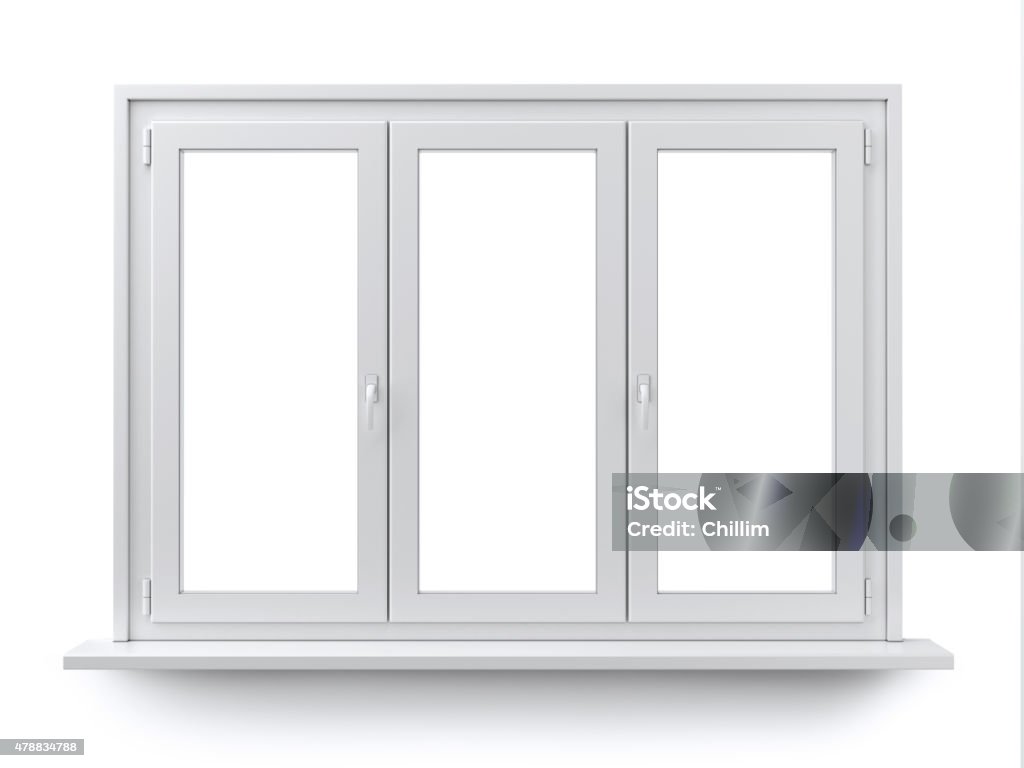 Window White window isolated on clean white background. Window Frame Stock Photo