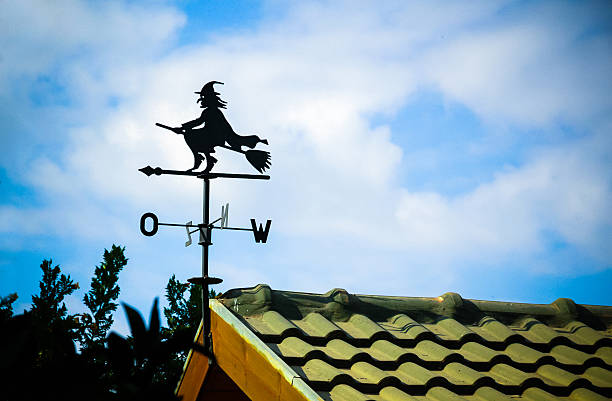 istock Black weathervane in the form of a witch 478834960