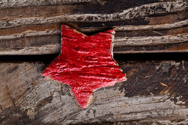 red star на старинным фоном - white canvas стоковые фото и изображения
