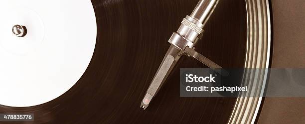 Dj Needle Stylus On Spinning Record Stock Photo - Download Image Now - 2015, Backgrounds, Baseball Pitcher