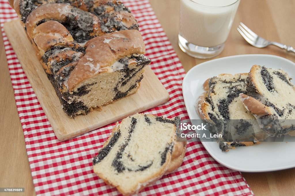 Sweet Braided Bread with Poppy Seed Filling Baked Pastry Item Stock Photo