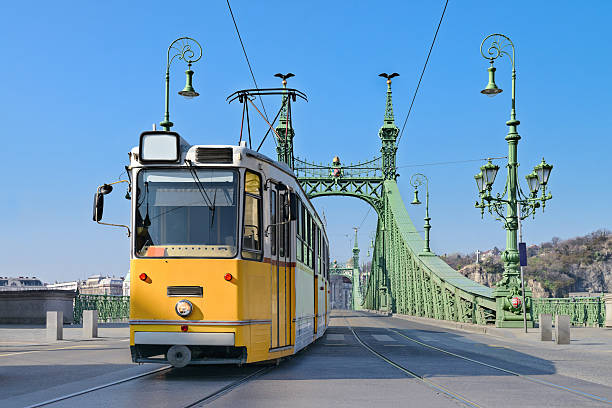 istock Historic tram on Freedom Bridge in Budapest 478840164