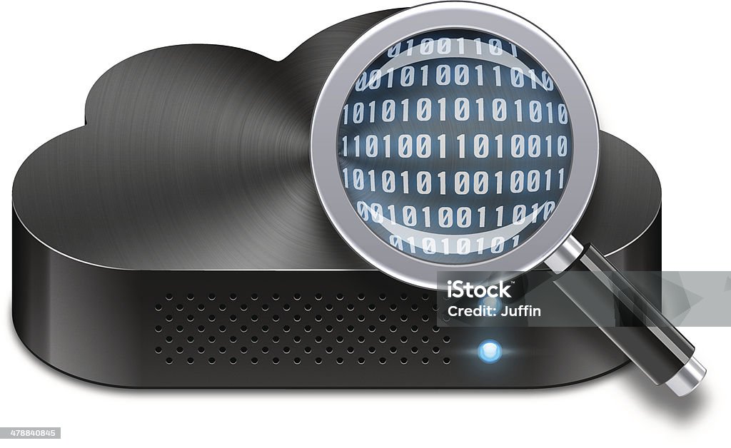 Cloud Festplatte (schwarz) - Lizenzfrei Binärcode Vektorgrafik